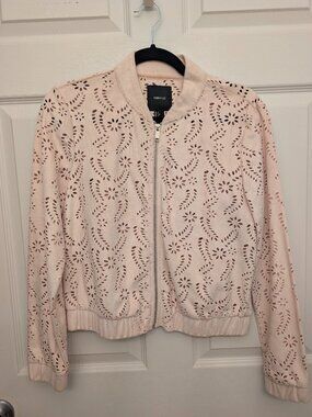 Light Pink Vegan Suede Forever 21 Cut Out Jacket (S)